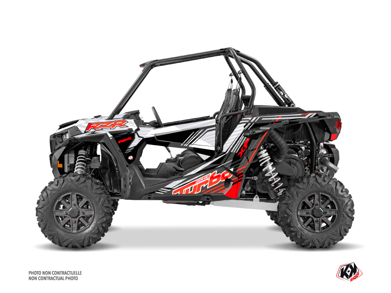 Polaris RZR 1000 Turbo UTV Graphite Graphic Kit Red White