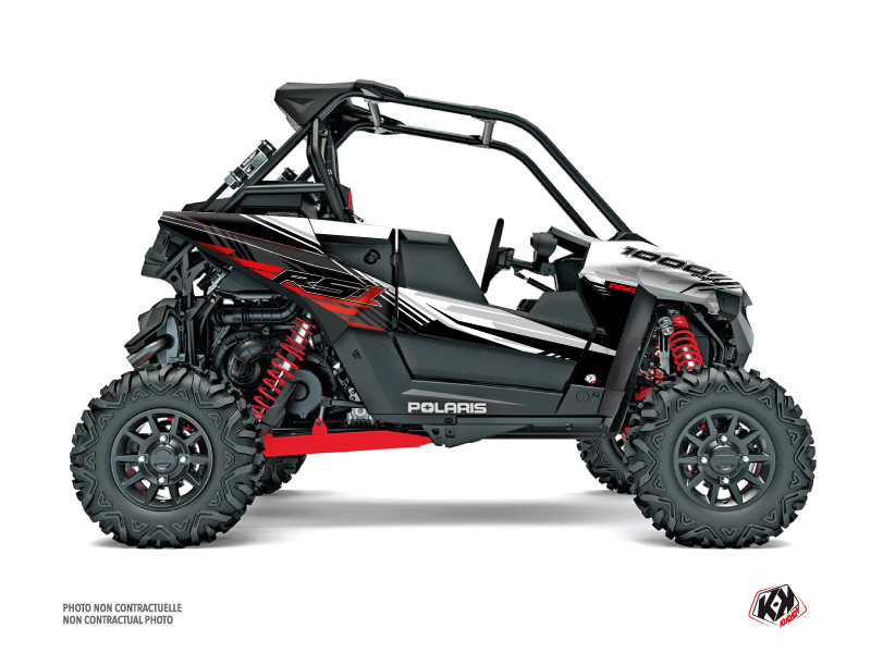 Polaris RZR RS1 UTV Graphite Graphic Kit White Red