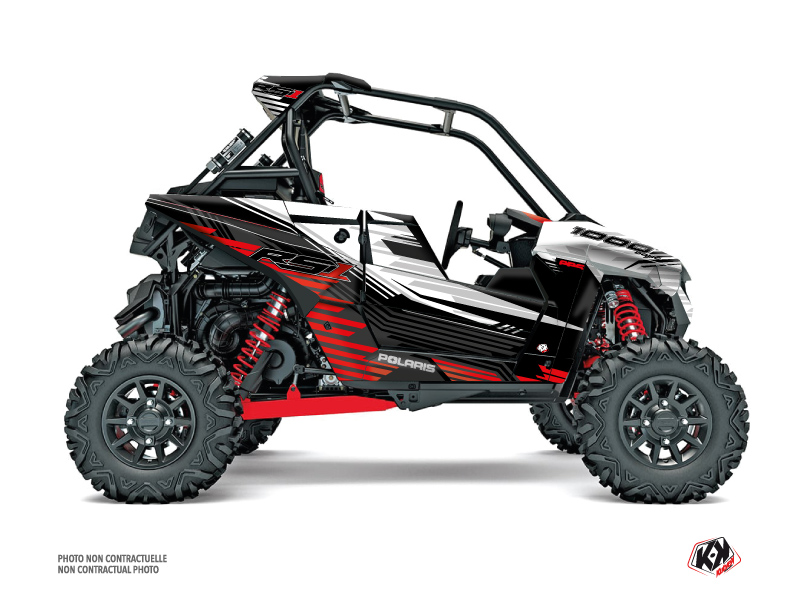 Polaris RZR RS1 UTV Graphite Graphic Kit White Red FULL