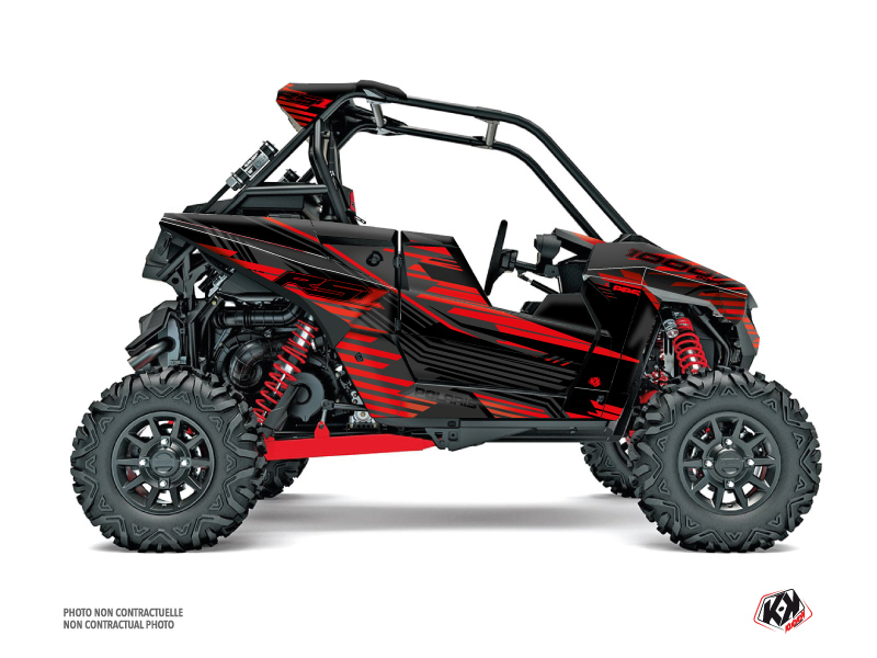 Polaris RZR RS1 UTV Graphite Graphic Kit Black Red FULL