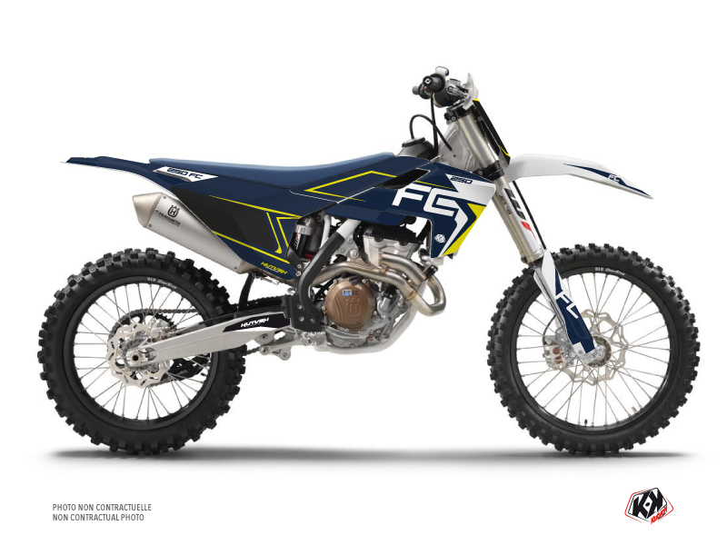 Kit Déco Moto Cross Halftone Husqvarna FC 250 Blanc Bleu