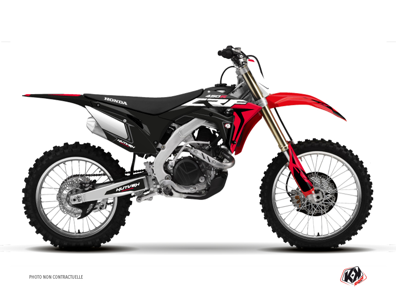 Honda 450 CRF Dirt Bike Halftone Graphic Kit Black Red