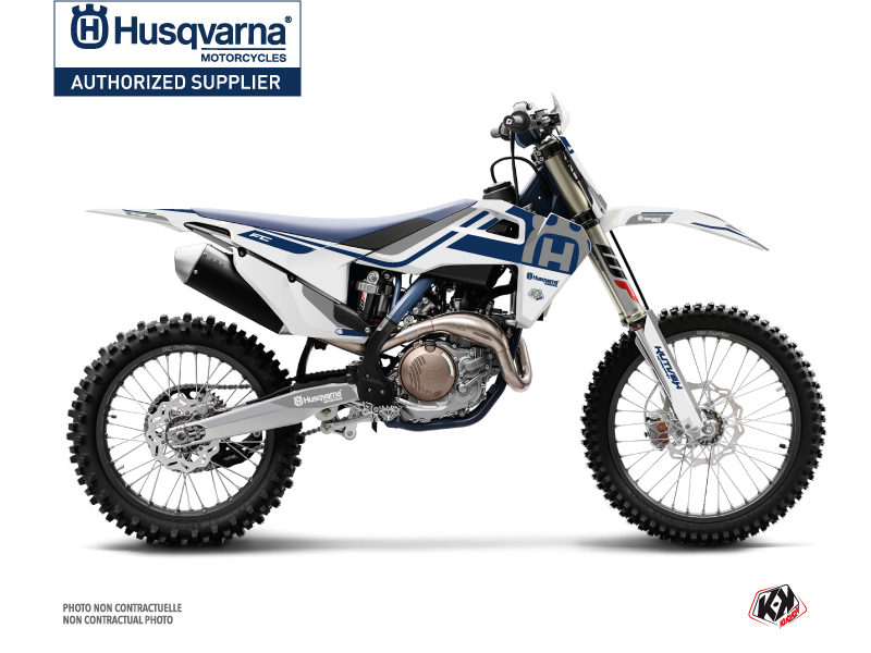 Kit Déco Moto Cross Heritage Husqvarna FC 350 Blanc Gris