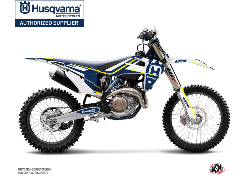 Husqvarna 450 FE Dirt Bike Heritage Graphic Kit Blue White