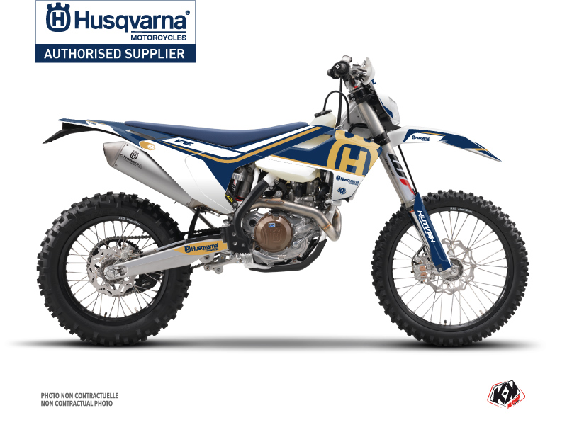 Husqvarna 250 FE Dirt Bike Heritage Graphic Kit Blue