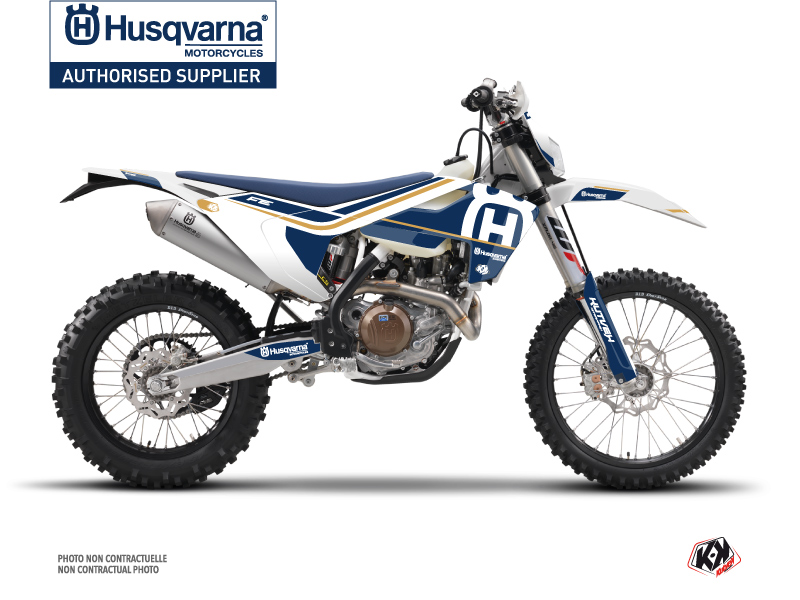 Husqvarna 350 FE Dirt Bike Heritage Graphic Kit White