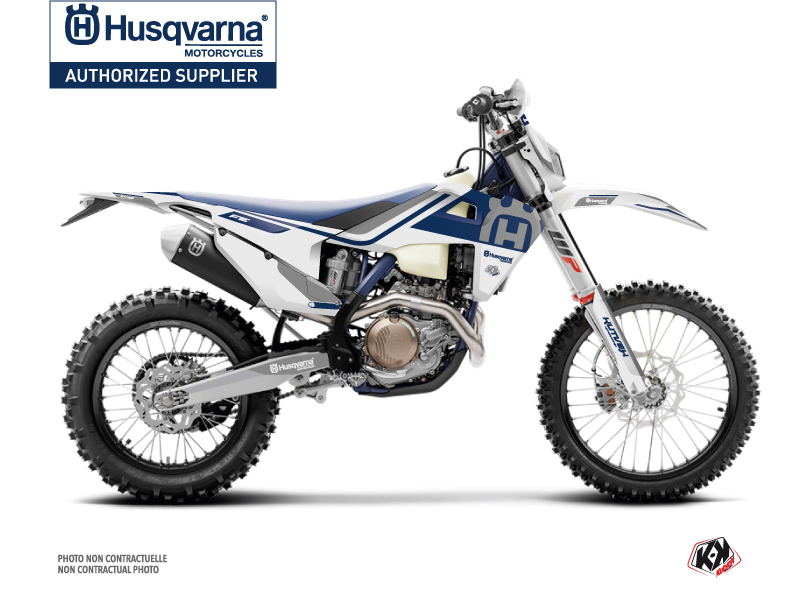 Husqvarna 350 FE Dirt Bike Heritage Graphic Kit White Grey