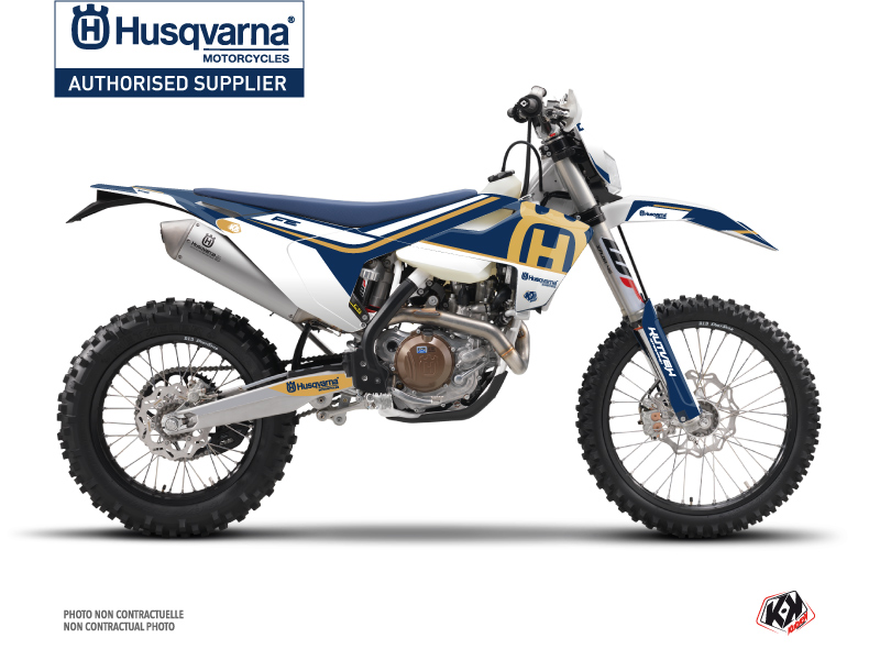 Kit Déco Moto Cross Heritage Husqvarna 350 FE Bleu