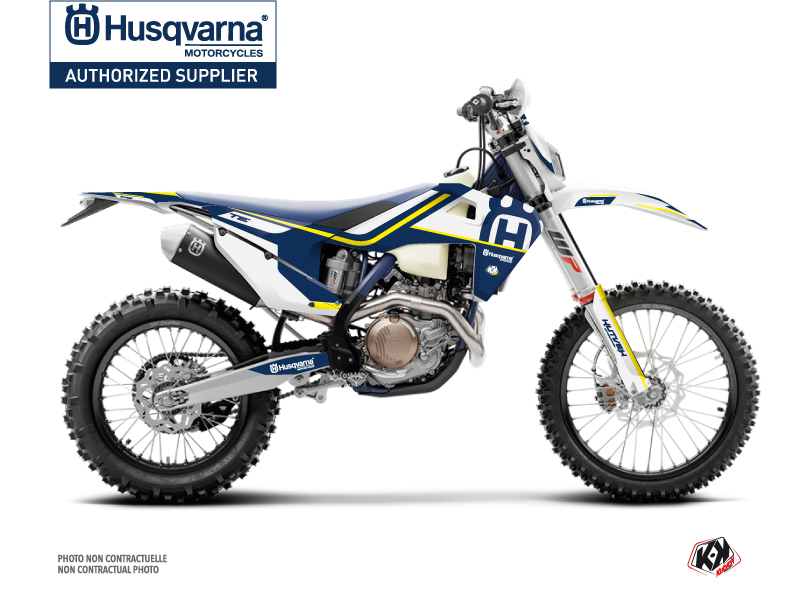 Husqvarna 125 TE Dirt Bike Heritage Graphic Kit Blue White