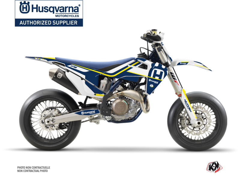 Husqvarna 450 FS Dirt Bike Heritage Graphic Kit Blue White