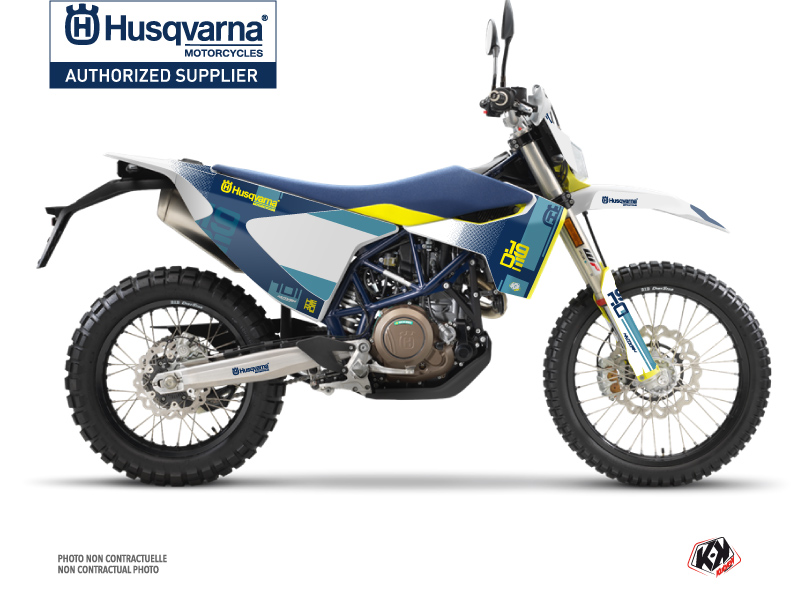 Husqvarna 701 Enduro Dirt Bike Hero Graphic Kit Blue Yellow