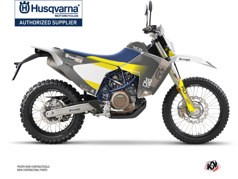 Husqvarna 701 Enduro LR Dirt Bike Hero Graphic Kit Grey Yellow