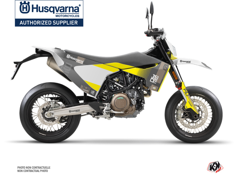 Husqvarna 701 Supermoto Dirt Bike Hero Graphic Kit Grey Yellow