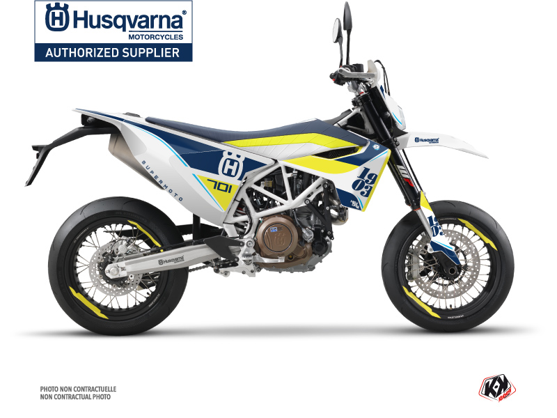 Husqvarna 701 Supermoto Street Bike Heyday Graphic Kit Blue Yellow