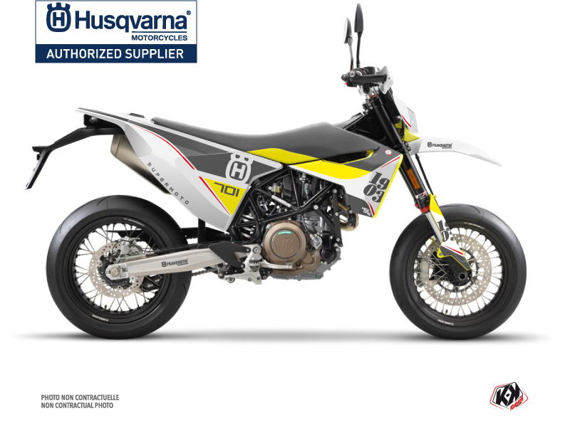 Husqvarna 701 Supermoto Dirt Bike Heyday Graphic Kit Grey Yellow