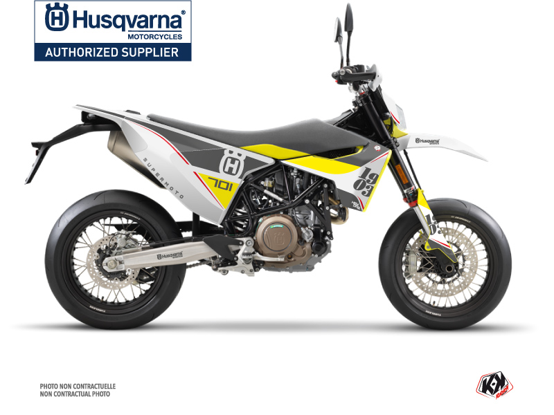 Kit Déco Moto Cross Heyday Husqvarna 701 Supermoto Gris Jaune