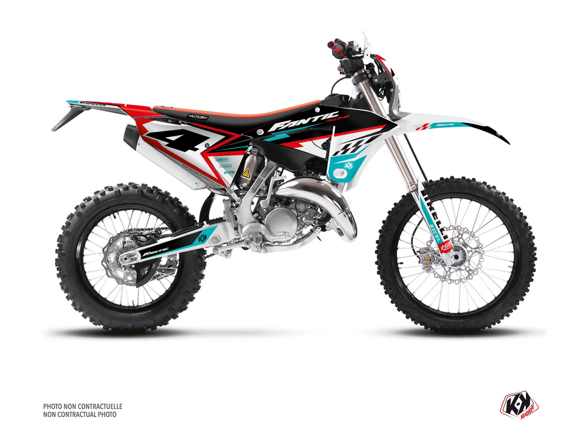 Fantic Xe 125 Dirt Bike Inkline Graphic Kit Turquoise