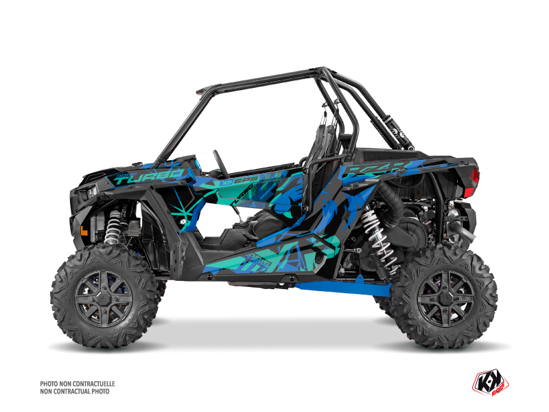 Polaris RZR 1000 Turbo UTV Jaw Graphic Kit Blue