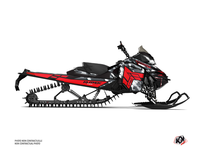 Skidoo REV XM Snowmobile Kamo Graphic Kit Grey Red