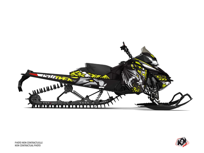 Skidoo REV XM Snowmobile Keen Graphic Kit Neon Grey