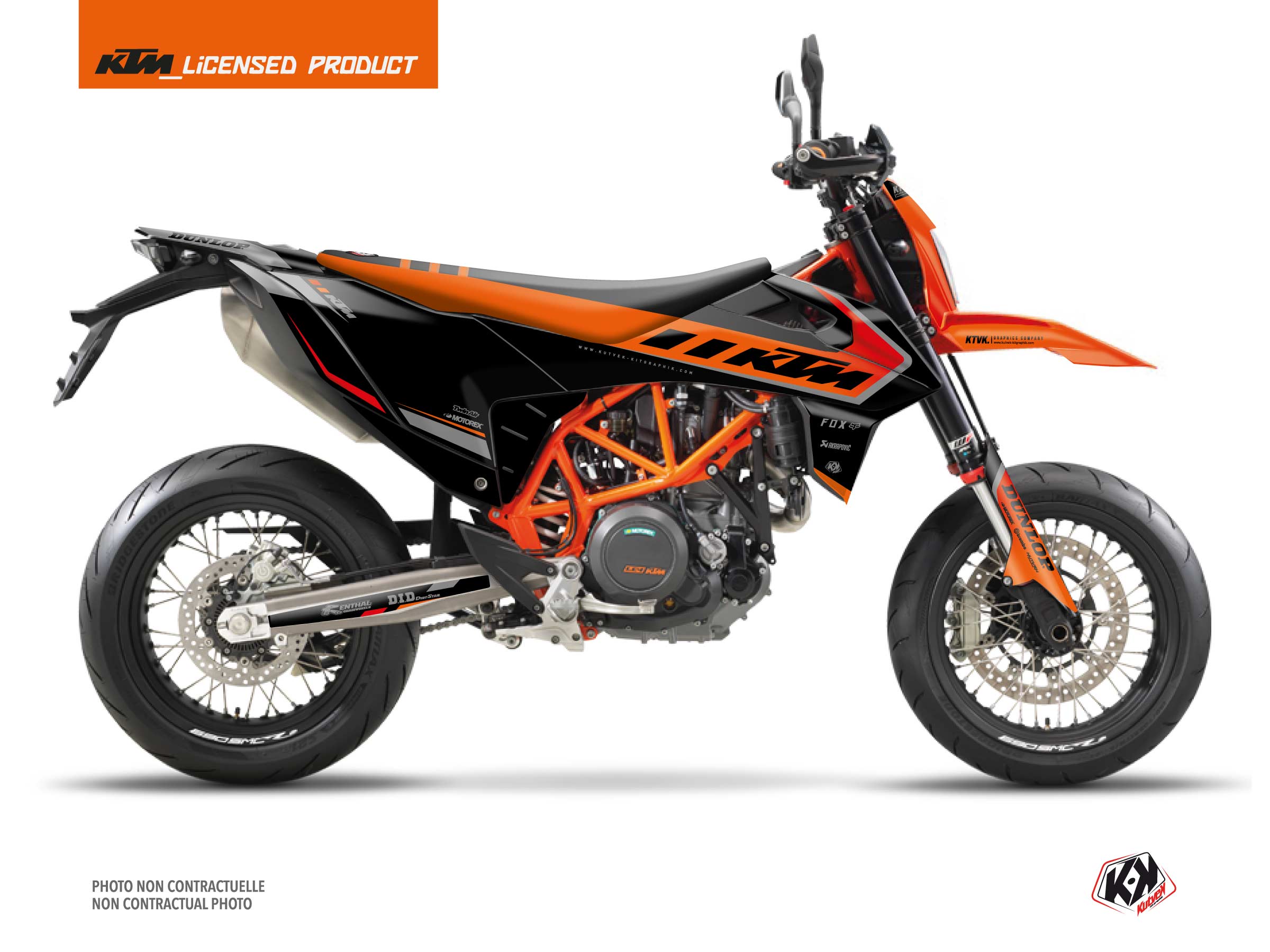 KTM 690 SMC R Dirt Bike Keystone Graphic Kit Black