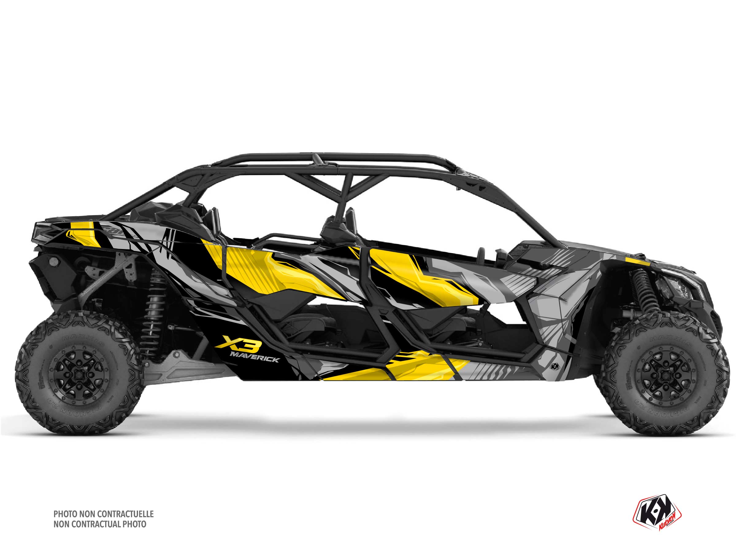 Can Am Maverick X3 MAX UTV Kliff Graphic Kit yellow