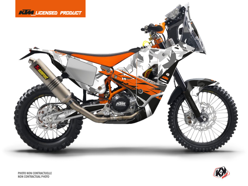 KTM 450 Rally Motocross Kombat Graphic Kit Grey Orange