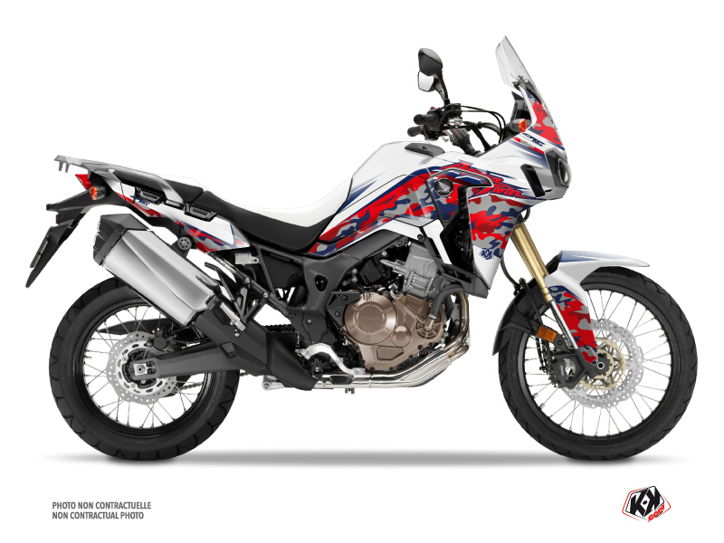 Kit Déco Moto kommando Honda Africa Twin CRF 1000 L Rouge Bleu