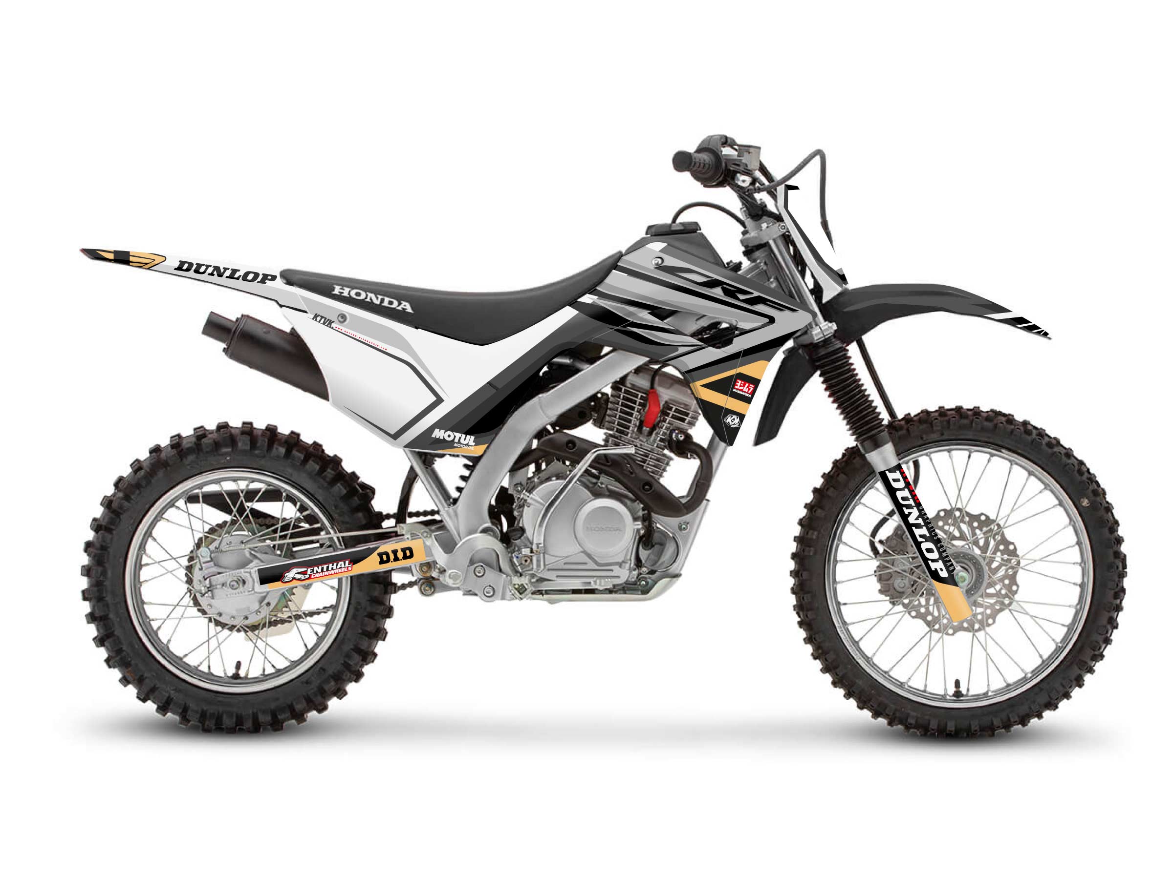 Honda 125F CRF Dirt Bike Kondor Graphic Kit Grey