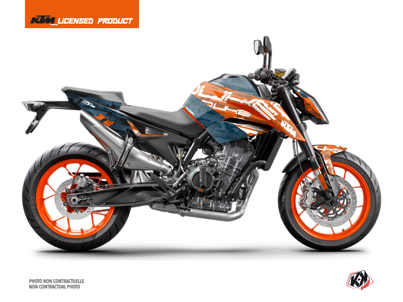 Kit Déco Moto Krav KTM Duke 790 Orange Bleu