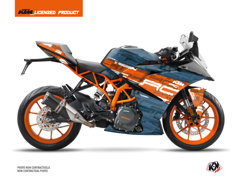 KTM 125 RC Street Bike Krav Graphic Kit Orange Blue