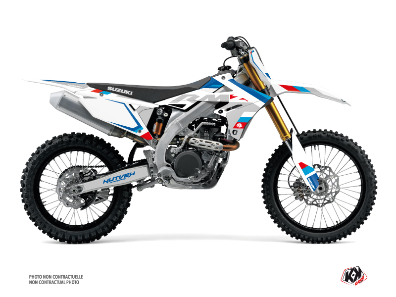 Suzuki 250 RMZ Dirt Bike Label Graphic Kit White