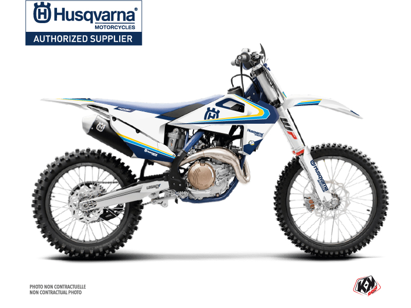 Kit Déco Moto Cross Legacy Husqvarna FC 350 Bleu Jaune