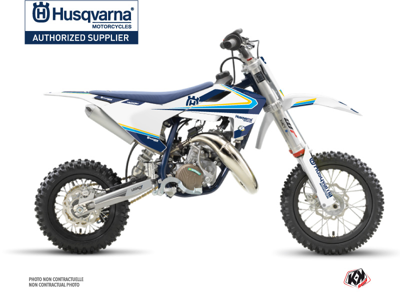 Husqvarna TC 50 Dirt Bike Legacy Graphic Kit Blue Yellow