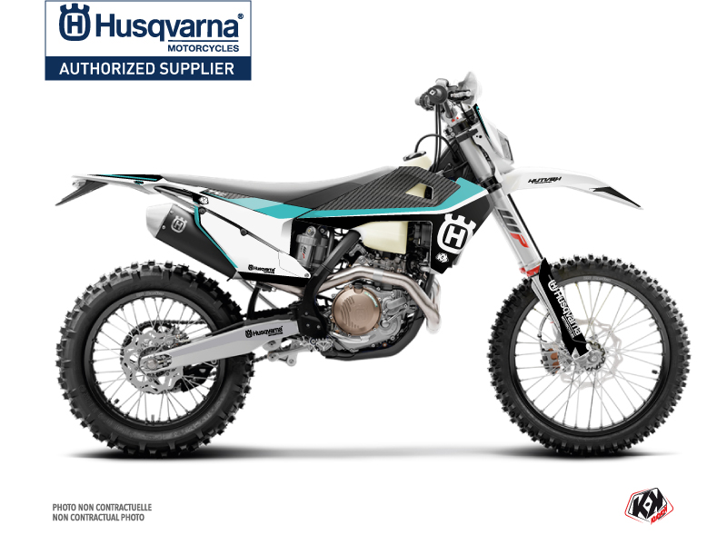 Husqvarna 350 FE Dirt Bike Legend Graphic Kit Turquoise