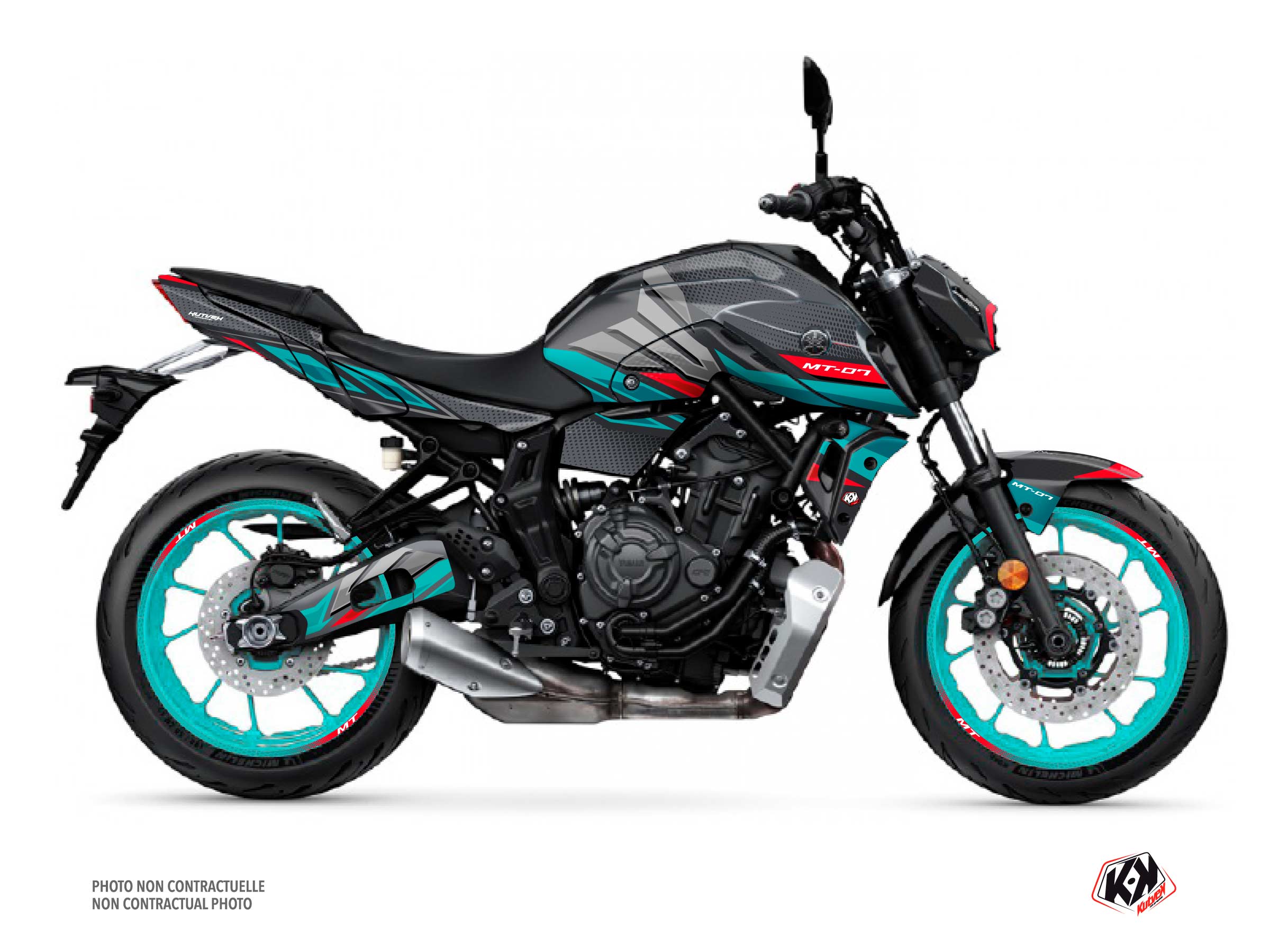 Yamaha MT 07 Street Bike Mantis Graphic Kit Turquoise FULL