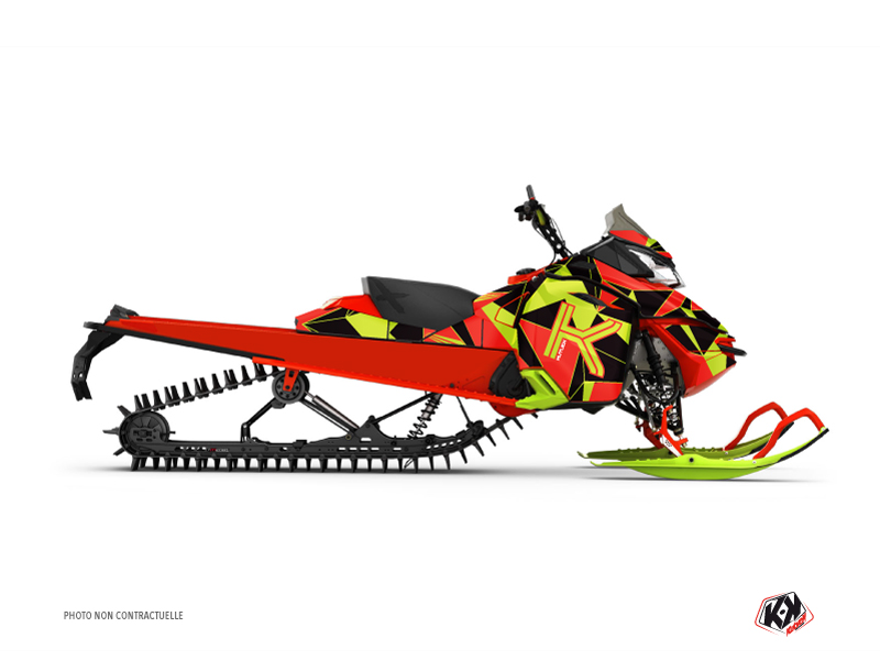 Skidoo REV-XM Snowmobile Metrik Graphic Kit Neon Red