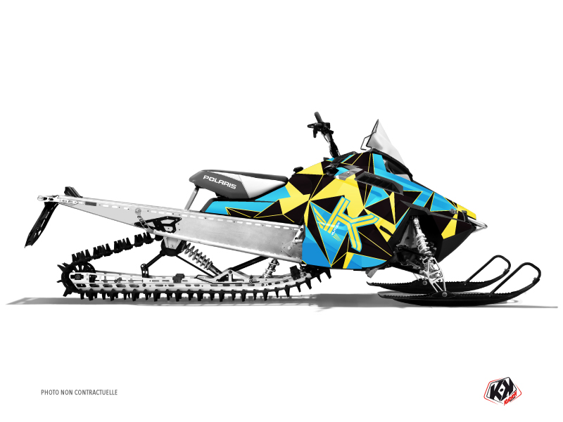 Polaris RMK Snowmobile Metrik Graphic Kit Blue Yellow