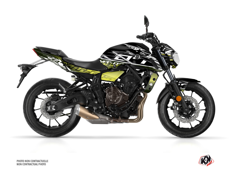 Yamaha MT 07 Street Bike Mission Graphic Kit Black Yellow