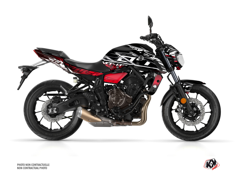 Yamaha MT 07 Street Bike Mission Graphic Kit Black Red