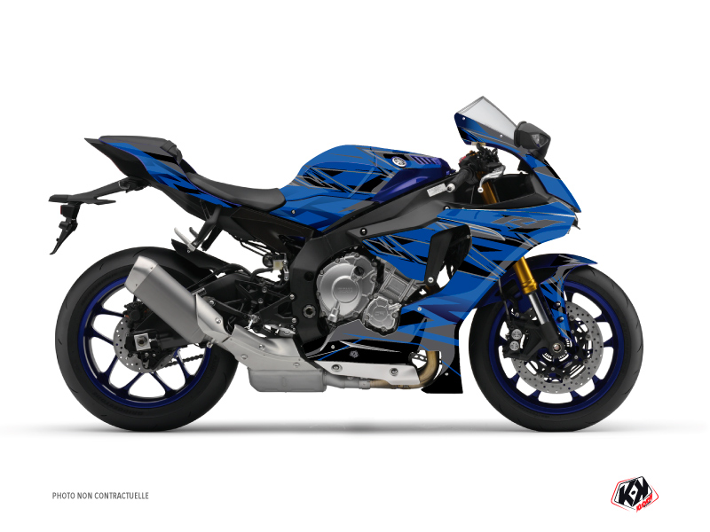 Yamaha R1 Street Bike Mission Graphic Kit Blue Black