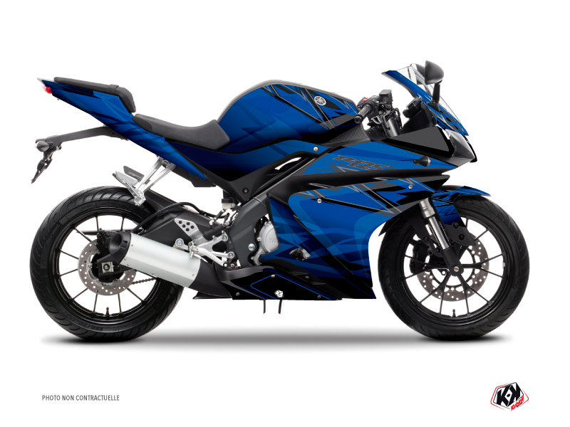 Yamaha R125 Street Bike Mission Graphic Kit Blue Black