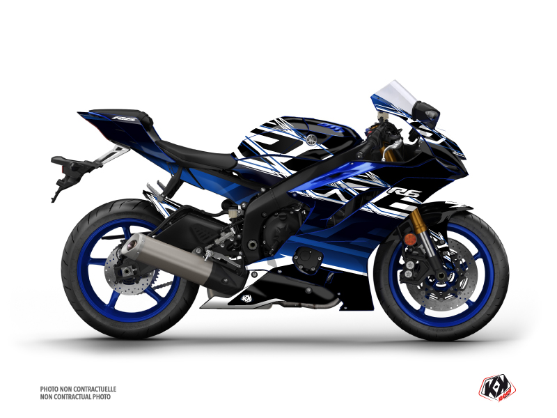 Yamaha R6 Street Bike Mission Graphic Kit Black Blue