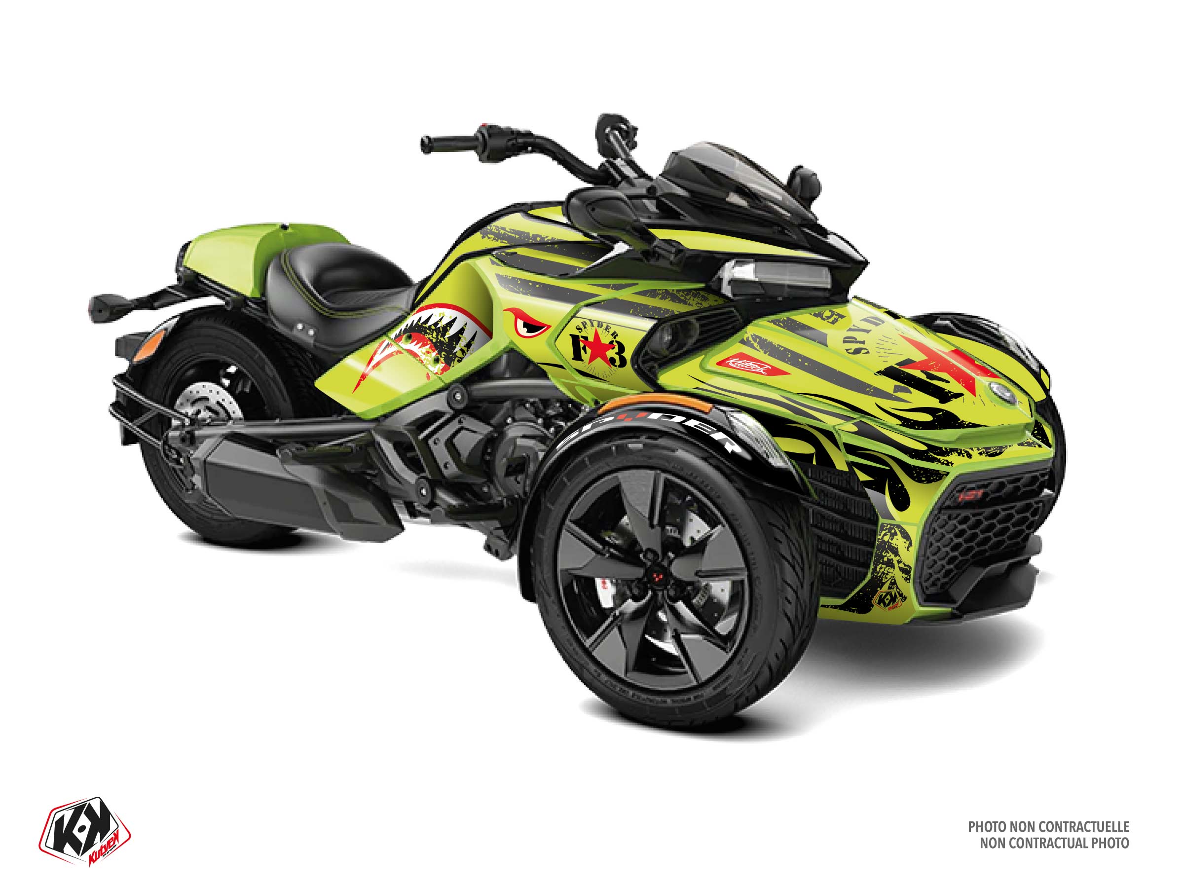 Can-am Spyder F3 Hybrid Navy Graphic Kit Green