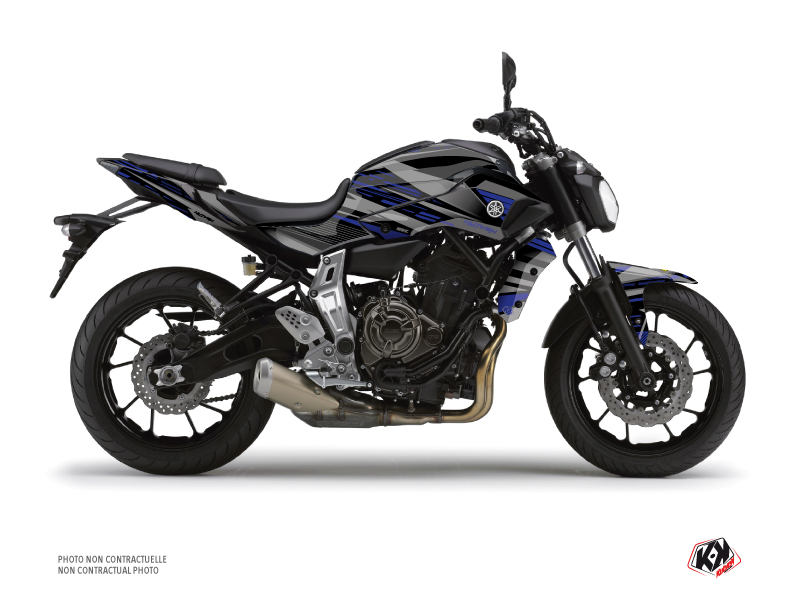 Yamaha MT 07 Street Bike Night Graphic Kit Black Blue