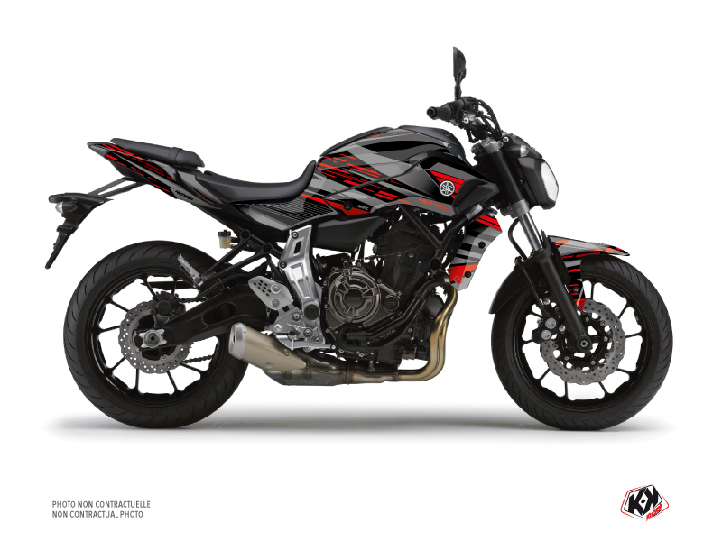 Yamaha MT 07 Street Bike Night Graphic Kit Black Red