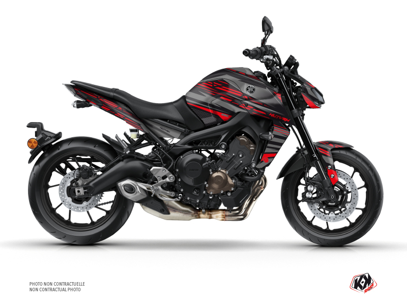 Yamaha MT 09 Street Bike Night Graphic Kit Black Red