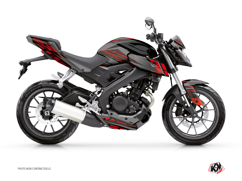 Yamaha MT 125 Street Bike Night Graphic Kit Black Red