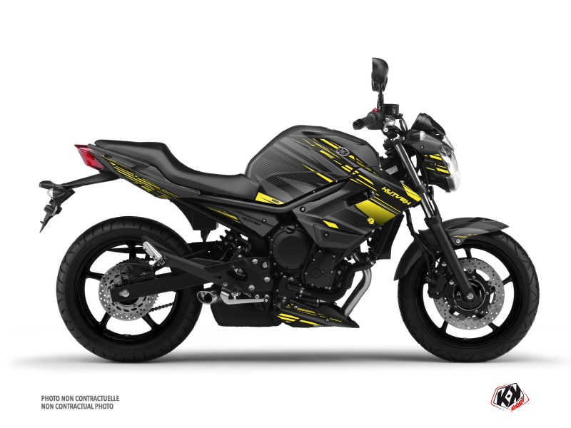 Yamaha XJ6 Street Bike Night Graphic Kit Black Yellow