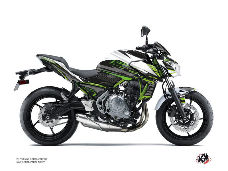 Kawasaki Z 650 Street Bike Night Graphic Kit White Green